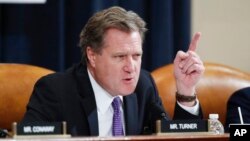 FILE - Rep. Mike Turner, R-Ohio, speaks during a House Intelligence Committee hearing on Capitol Hill in Washington, Nov. 20, 2019. 
