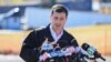 U.S. Transportation Secretary Pete Buttigieg speaks as he visits the site of the derailment of a train carrying hazardous waste in East Palestine, Ohio, Feb. 23, 2023. 