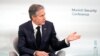 Menteri Luar Negeri AS Antony Blinken berbicara di Konferensi Keamanan Munich, Sabtu (18/2). 