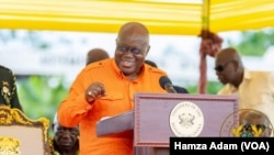 Shugabanin kasar Ghana Nana Akufo-Addo yana jawabi a lokacin wani taro na manoman Cocoa