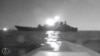 A sea drone shows the silhouette of Olenegorsky Gornyak ship near the port of Novorossiysk, Russia, in this screengrab obtained from social media video released on August 4, 2023.