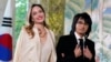 Angelina Jolie and son Maddox Jolie-Pitt arrive for the State Dinner with President Joe Biden and the South Korea's President Yoon Suk Yeol at the White House, April 26, 2023, in Washington.