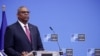 US Defense Secretary Lloyd Austin attends a news conference during a NATO defense ministers' meeting at the Alliance's headquarters in Brussels, Feb. 15, 2023.