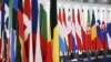 Bendera negara-negara anggota Uni Eropa di Parlemen Eropa, Strasbourg, 14 Maret 2023. (FREDERICK FLORIN/AFP)
