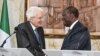 Les présidents italien et ivoirien Sergio Mattarella et Alassane Ouattara à Abidjan.