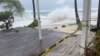 A view of cyclone Freddy in Belle Mare, Mauritius, February 20, 2023 in this screengrab obtained from a social media video. (Laura Edwards/via Reuters)