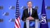 U.S. Secretary of State Antony Blinken addresses a media conference after a meeting of NATO foreign ministers at NATO headquarters in Brussels, April 4, 2024.