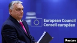 FILE: Perdana Menteri Hungaria Viktor Orban saat menghadiri pertemuan puncak para pemimpin Uni Eropa, di Brussels, Belgia, 14 Desember 2023. (REUTERS/Yves Herman)