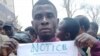 Refugees protest against the delay of World Food Program cash handouts they use to buy food, at Dzaleka refugee camp, north of Lilongwe, Malawi, Oct. 4,2022. (Lameck Masina/VOA)