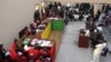 Guinea's former President Moussa Dadis Camara, who is accused of responsibility for the 2009 massacre and mass rape of pro-democracy protesters by forces linked to a former military junta, talks during his trial in Conakry, Guinea September 28, 2022. 