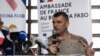 Le général Laurent Michon lors d'une conférence de presse à Ouagadougou le 21 juillet 2022.