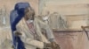 Un croquis du tribunal représentant l'ancien haut responsable rwandais Laurent Bucyibaruta lors de son procès pour génocide.
