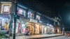 Shops line a street in Srinagar, summer capital of Jammu and Kashmir in Indian-administered Kashmir. (M. Hamid/VOA)