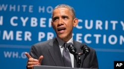Presiden Barack Obama saat menyampaikan sambutan pada KTT Cybersecurity dan Perlindungan Konsumen di Stanford University, Palo Alto, California (Foto: dok).. 