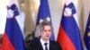 FILE - Winner of Parliamentary elections Robert Golob addresses a news conference in Ljubljana, Slovenia, Apr. 26, 2022. 