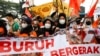 Ratusan Pekerja Gelar Protes Perppu Cipta Kerja