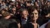 Canan Kaftancioglu, the head of Turkey's secular Republican People's Party in Istanbul, leaves the courthouse after her trial in Istanbul, Sept. 6, 2019.