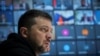 Ukraine's President Volodymyr Zelenskiy attends an online meeting with sport ministers of 35 countries to discuss a ban of Russian and Belarusian athletes from the 2024 Olympics, amid Russia's attack on Ukraine in Kyiv, Ukraine, Feb. 10, 2023. 