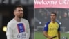 Kombinasi foto yang menunjukkan punggawa PSG, Lionel Messi (kiri), dan Cristiano Ronaldo yang baru berlabuh ke klub Arab Saudi Al Nassr. (Foto: AFP)