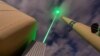 The Laser Lightning Rod, an experimental lightning protection device that diverts the path of lightning bolts using a high-power laser, is seen in action at the top of Mount Santis in Switzerland in this undated photograph. (TRUMPF/Martin Stollberg/Handout via Reuters)
