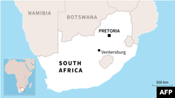 Map showing the location of Ventersburg, South Africa.