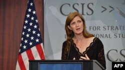 Samantha Power, head of the U.S. Agency for International Development, speaks during an event on global food security and nutrition hosted by The Center for Strategic and International Studies and the Eleanor Crook Foundation in Washington, July 18, 2022.