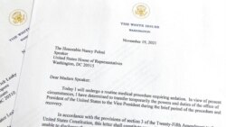 Deo pisma predsednika Bajdena upućenog Nensi Pelosi, predsedavajućoj Predstavničkog doma i drugim zvaničnicima, 19. novembra 2021.