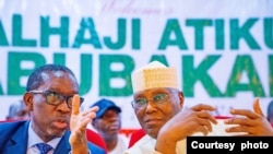 Gwamnan jihar Delta, Ifeanyi Okowo, hagu da Atiku Abubakar, dama (Hoto: Facebook/Ifeanyi Okowo)