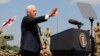 U.S. Vice President Mike Pence addresses servicemen participating in the Noble Partner 2017 joint multinational military exercises outside Tbilisi, Georgia, Tuesday, Aug. 1, 2017.