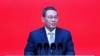 Screen shows Chinese Premier Li Qiang delivering a speech at the opening ceremony of China Development Forum (CDF) 2024, in Beijing