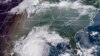 Gambar satelit yang dirilis oleh Badan Kelautan dan Udara (NOAA) AS menunjukkan badai Nicholas di pesisir Texas pada 13 September 2021. (Foto: Handout/RAMMB/NOAA/NESDIS/AFP)