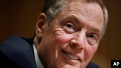 U.S. Trade Representative nominee Robert Lighthizer testifies before the Senate Finance Committee during his confirmation hearing on Capitol Hill in Washington, March 14, 2017. 