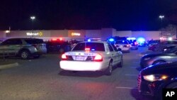 In this image from video Virginia police respond to the scene of a fatal shooting at a Walmart on Nov. 22, 2022, in Chesapeake, Virginia. 