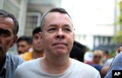 FILE - Andrew Craig Brunson, an evangelical pastor from Black Mountain, North Carolina, arrives at his house in Izmir, Turkey, July 25, 2018.