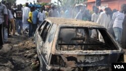Tashin bam da ya kashe mutane akalla 15 a sananniyar kasuwar nan da ake kira Monday Market a Maiduguri ranar 1 Yuli, 2014, na daya daga cikin tashe-tashen bama bamai da suka addabi yankin arewacin Najeriya. (AFP)