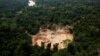 ARCHIVO - Un helicóptero del IBAMA visto en las proximidades del río Uraricoera, en el estado de Roraima, durante una operación contra la minería ilegal, en febrero de 2023.