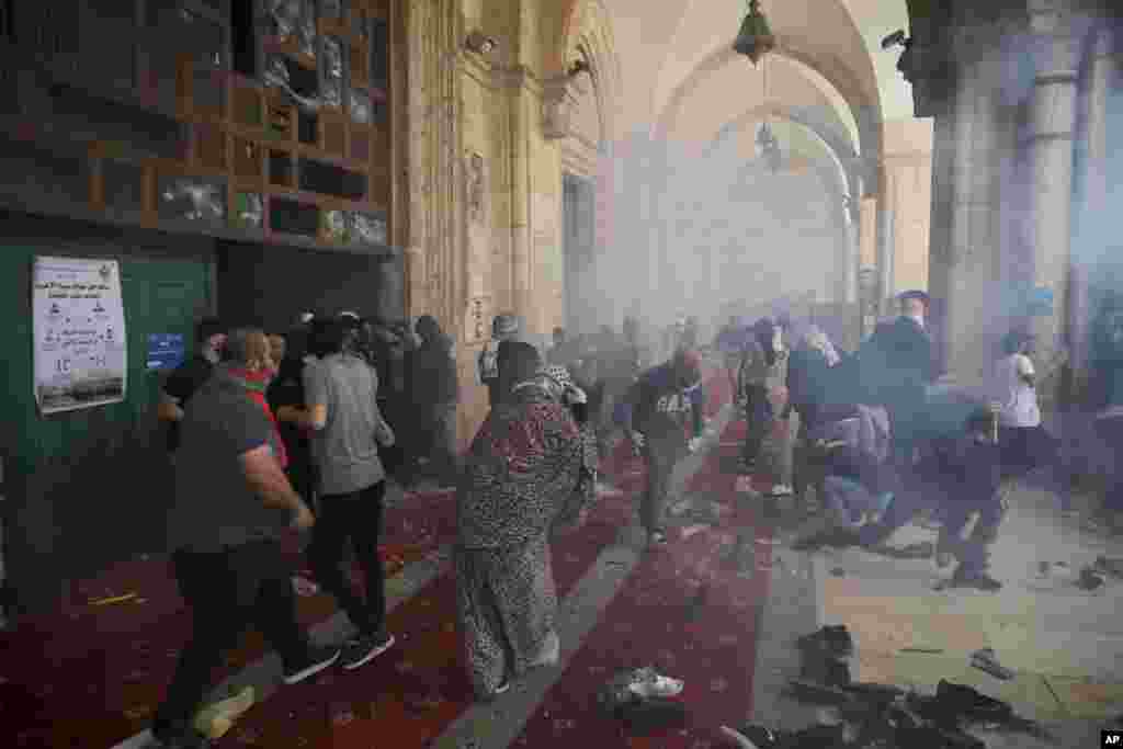 Quddus shahrining Al-Aqso masjidida falastinliklar va Isroil xavfsizlik kuchlari o&rsquo;rtasida yana to&rsquo;qnashuvlar bo&rsquo;lib o&rsquo;tdi. Isroil, 10-may, 2021.