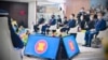  Presiden Jokowi beserta pemimpin dan perwakilan dari negara-negara ASEAN membahas situasi Myanmar di Gedung Sekretariat ASEAN di Jakarta, Sabtu (24/3). (Foto: Courtesy/(Biro Pers)