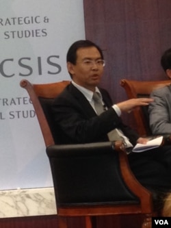 李鹏, 美国马里兰大学访问学者、厦门大学台湾研究所教授（美国之音 钟辰芳拍摄）