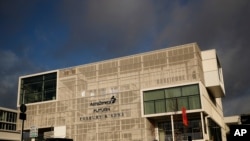 The AstraZeneca office building in Brussels, Jan. 29, 2021.
