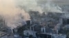 A drone view shows damaged property in Vovchansk, Kharkiv region, Ukraine, on June 2, 2024. (United Assault Brigade of the National Police of Ukraine via Reuters)