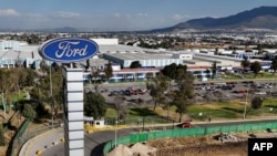 FILE - Aerial view of the U.S. Ford factory cars in Cuautitlan Izcalli, Mexico state, Mexico, taken on Jan. 30, 2025.