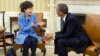 အမေရိကန်သမ္မတ Barack Obama နဲ့ တောင်ကိုရီးယားသမ္မတ Park Geun-hye တို့ အိမ်ဖြူတော်မှာ တွေ့ဆုံစဉ် (၇ မေ ၂၀၁၃)