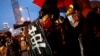 2019年9月2日，人们在中国香港政府大楼前的塔玛公园举行抗议游行。