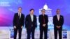 Menteri Luar Negeri India S. Jaishankar, Menteri Luar Negeri Australia Penny Wong, Menteri Luar Negeri Jepang Yoshimasa Hayashi dan Menteri Luar Negeri AS Antony Blinken di New Delhi, India, 3 Maret 2023. (Foto: REUTERS/Anushree Fadnavis)