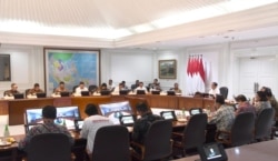 Presiden Joko Widodo memimpin rapat Kabinet Indonesia Maju di Istana Kepresidenan, Jakarta, Rabu, 11 Maret 2020. (Foto: Biro Setpres)