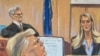Houp Hiks, bivša saradnica bivšeg predsednika Donalda Trampa, svedoči na suđenju Trampu na Menhetnu, 3. maja 2024. Skica iz sudnice. 