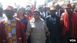 MDC-T leader Morgan Tsvangirai and his wife Elizaberth, Zimbabwe People First leader Joice Mujuru, ZimFirst's Didymus Mutasa, Nelson Chamisa of MDC-T