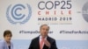 Sekjen PBB Antonio Guterres dalam konferensi pers KTT COP25 di Madrid, Spanyol, 1 Desember 2019. 
