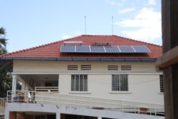 A health center uses solar panels for their electricity usage in Stung Treng province, Cambodia, June 2020 (Sun Narin/VOA Khmer)